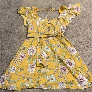 Beautiful Yellow Floral Sundress